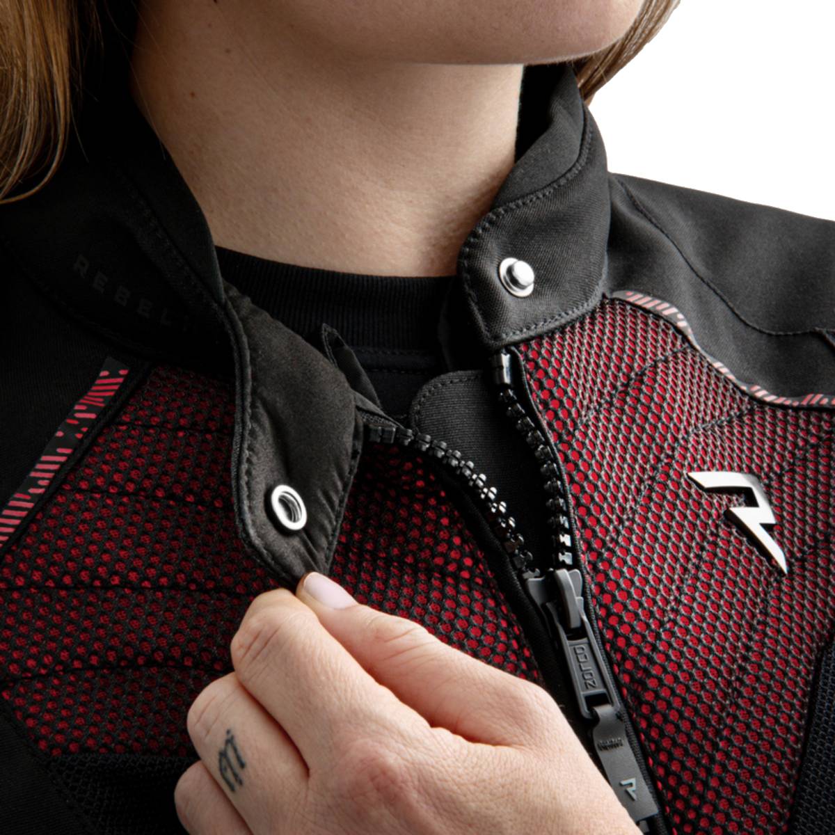 Chaqueta Rebelhorn Jax Mujer Negro-Rojo